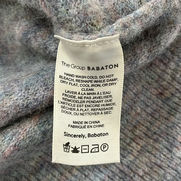 Babaton Aritzia Wool Blend Sweater Gray Flecked Crew neck Pullover Womens XS - Picture 5 of 7